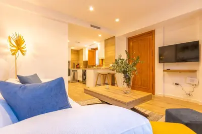 Una televisión o centro de entretenimiento en Apartamento La Cuadra en Centro Cordoba