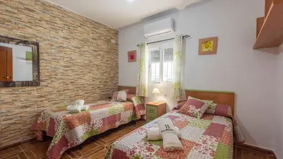 Cama o camas de una habitación en Casa Rural El Viso Rute by Ruralidays