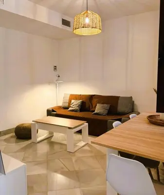 Zona de estar de Apartamento tranquilo en barrio bohemio