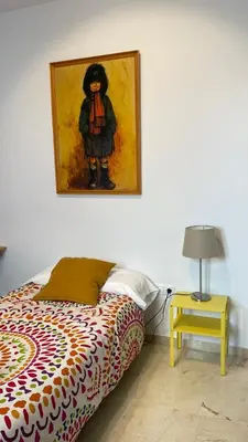 Cama o camas de una habitación en Casa Almazara con aparcamiento