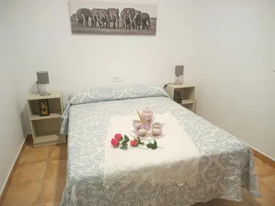 Cama o camas de una habitación en Alojamiento rural Barroso Alcobendas