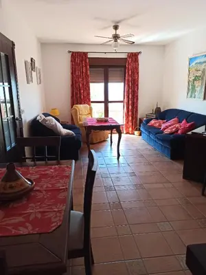 Cama o camas de una habitación en Villa Cuatro Encinas, Iznájar