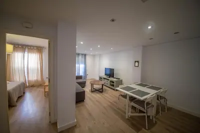Una televisión o centro de entretenimiento en Apartment Seville Center Caleria