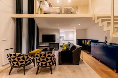 Zona de estar de Luxury loft en el centro