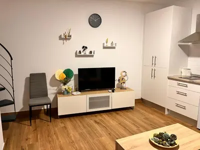 Una televisión o centro de entretenimiento en Apartamentos EL PELIGRO 1 El CONJURO