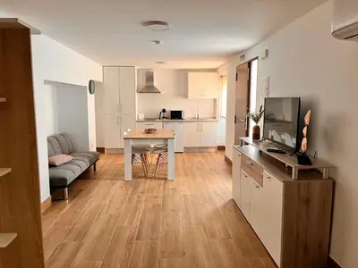 Una televisión o centro de entretenimiento en Apartamentos EL PELIGRO 4 EL CIBANCO