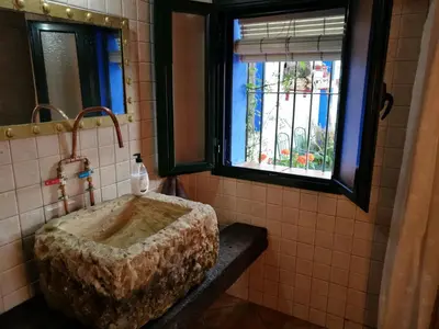 Cama o camas de una habitación en Casa Rural Asiento del Río