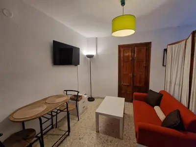 Una televisión o centro de entretenimiento en DS Apartamento plaza Abades