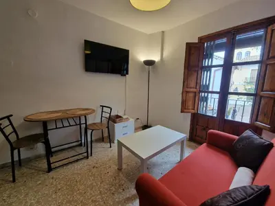 Una televisión o centro de entretenimiento en DS Apartamento plaza Abades