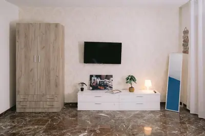 Una televisión o centro de entretenimiento en Piso compartido Delyrent, Reja