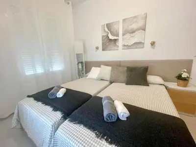 Cama o camas de una habitación en Apartamento Mirador Castillo Belmez