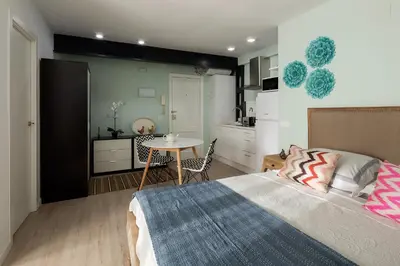 Cama o camas de una habitación en Veoapartment Menéndez Pelayo
