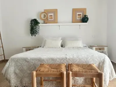 Cama o camas de una habitación en Casa Caraza. Un olivar con vistas al castillo de Juego de Tronos