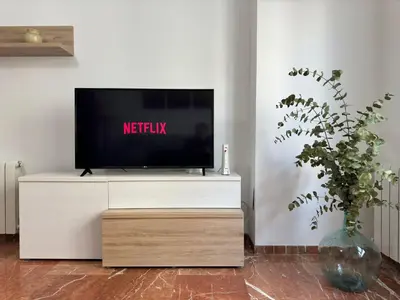 Una televisión o centro de entretenimiento en Apartamento La Bodega con PARKING GRATUITO