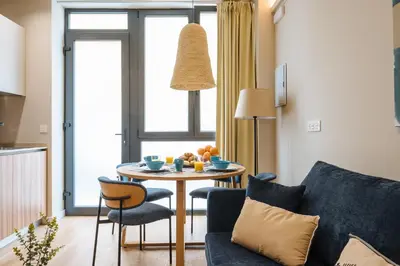 Zona de estar de New Hostly Alameda Apartments