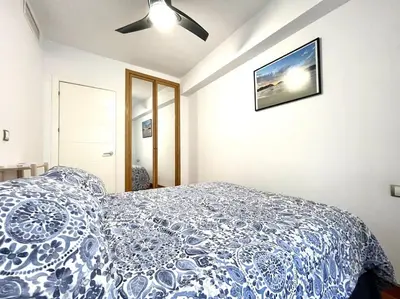 Cama o camas de una habitación en Apartamento céntrico urbano con terraza