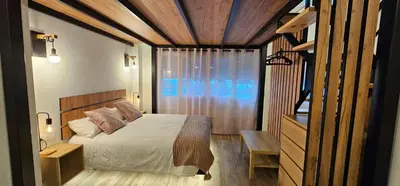 Cama o camas de una habitación en Loft Puerta Almodovar