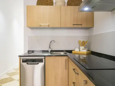 Una cocina o zona de cocina en Cubo's El Rincon del Caminito del Rey Apartment