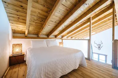 Cama o camas de una habitación en Casa Rural con encanto y vistas a la Sierra
