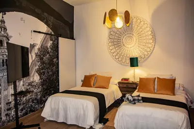 Cama o camas de una habitación en Casa Señorial Piedrachica
