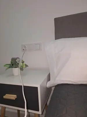 Cama o camas de una habitación en Alba Home , junto al estadio fútbol y Ribera
