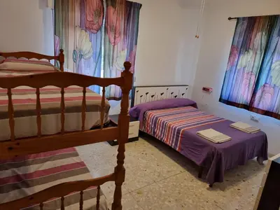 Cama o camas de una habitación en Casa en el campo cerca de sevilla