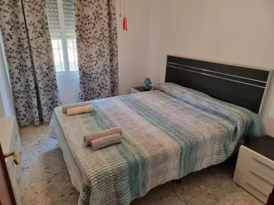 Cama o camas de una habitación en Casa en el campo cerca de sevilla