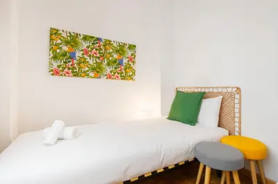 Cama o camas de una habitación en Bright Apt. Puerta Osario 3 Bedrooms 2 Bathrooms