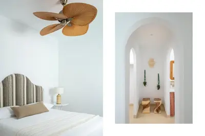 Cama o camas de una habitación en Casa nueva con piscina privada y solárium