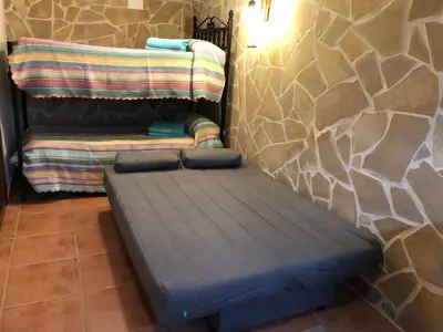 Cama o camas de una habitación en Apartamento Mirando al Santuario