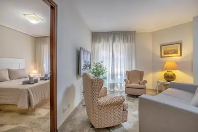 Zona de estar de R & T Córdoba Center Apartamentos - Parking