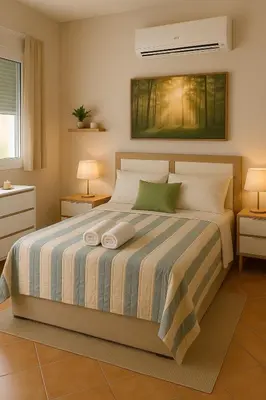 Cama o camas de una habitación en Chalet Californiano con Piscina