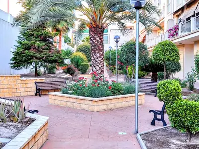 Jardín al aire libre en Alojamiento La Palmera