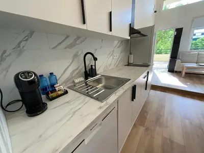 Una cocina o zona de cocina en Apartamentos Parque Veronica 1 Y 2