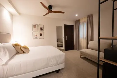 Cama o camas de una habitación en Hotel Cetina Casa de Aguilar