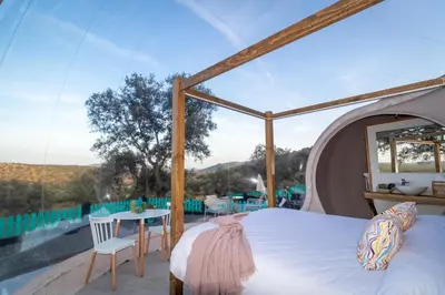 Cama o camas de una habitación en El Amanecer del Valle