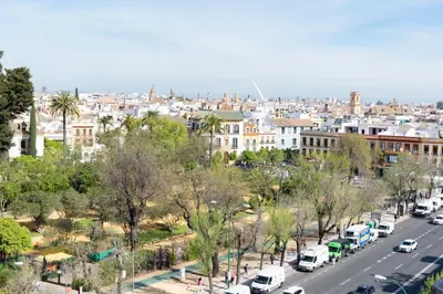 Vista general de Sevilla o vista desde el apartamento