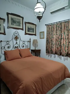 Cama o camas de una habitación en Casa Rural del Guadalora