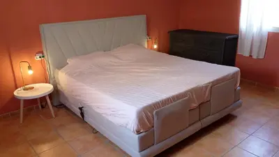 Cama o camas de una habitación en Casita Naranja