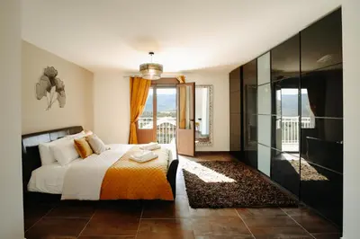 Cama o camas de una habitación en Villa Valle de Olivos