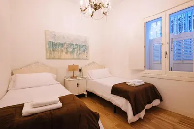 Cama o camas de una habitación en Espectacular Terraza Maravillas