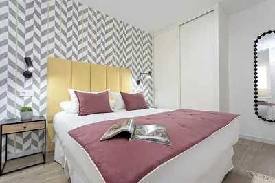 Cama o camas de una habitación en Genteel Home San Pablo Terrace