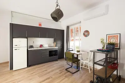 Una cocina o zona de cocina en Acogedor estudio en Alameda Centro