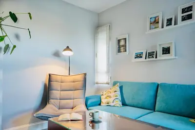 Zona de estar de Ático La Muralla con terraza privada