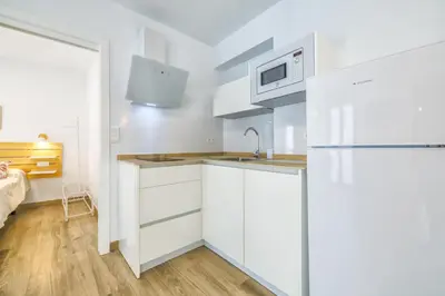Una cocina o zona de cocina en Apartamentos Deanes & Casco histórico