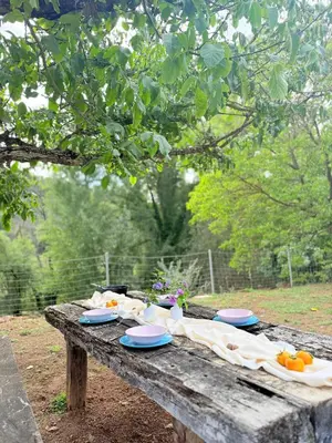 Jardín al aire libre en Casa Rural Orilla del Hueznar