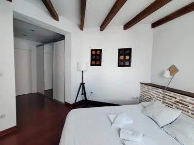 Cama o camas de una habitación en Casa Farándula
