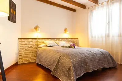 Cama o camas de una habitación en Casa Farándula