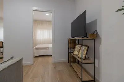 Una televisión o centro de entretenimiento en Apartamento Conde y Luque