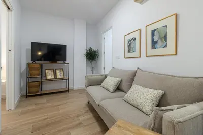 Una televisión o centro de entretenimiento en Apartamento Conde y Luque